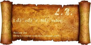 Lázár Nándor névjegykártya