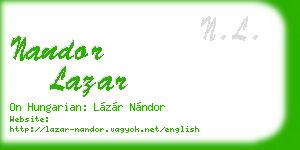 nandor lazar business card